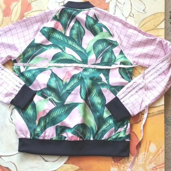 ADIDAS x Farm Rio 2018 Pink Green PALM BODYSUIT Small Logo Leggings SET NWT - Picture 15 of 16